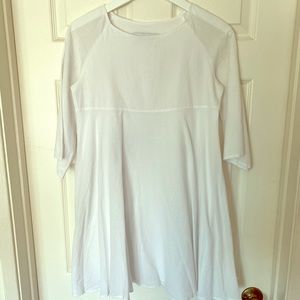 White Cotton Voile Baby Doll Dress